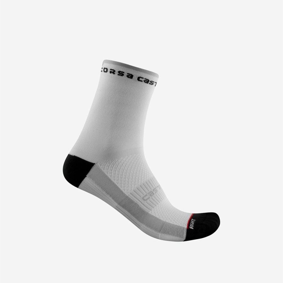 White / Black Women Castelli ROSSO CORSA W 11 Socks | 140759ZMO