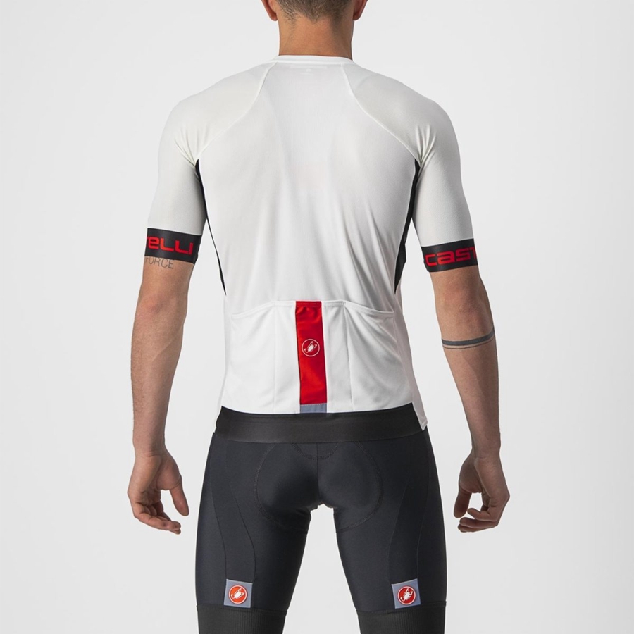 White / Black / Red Men Castelli ENTRATA VI Jersey | 235984UBT