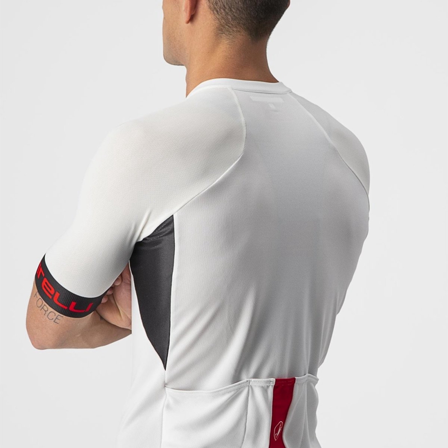 White / Black / Red Men Castelli ENTRATA VI Jersey | 235984UBT