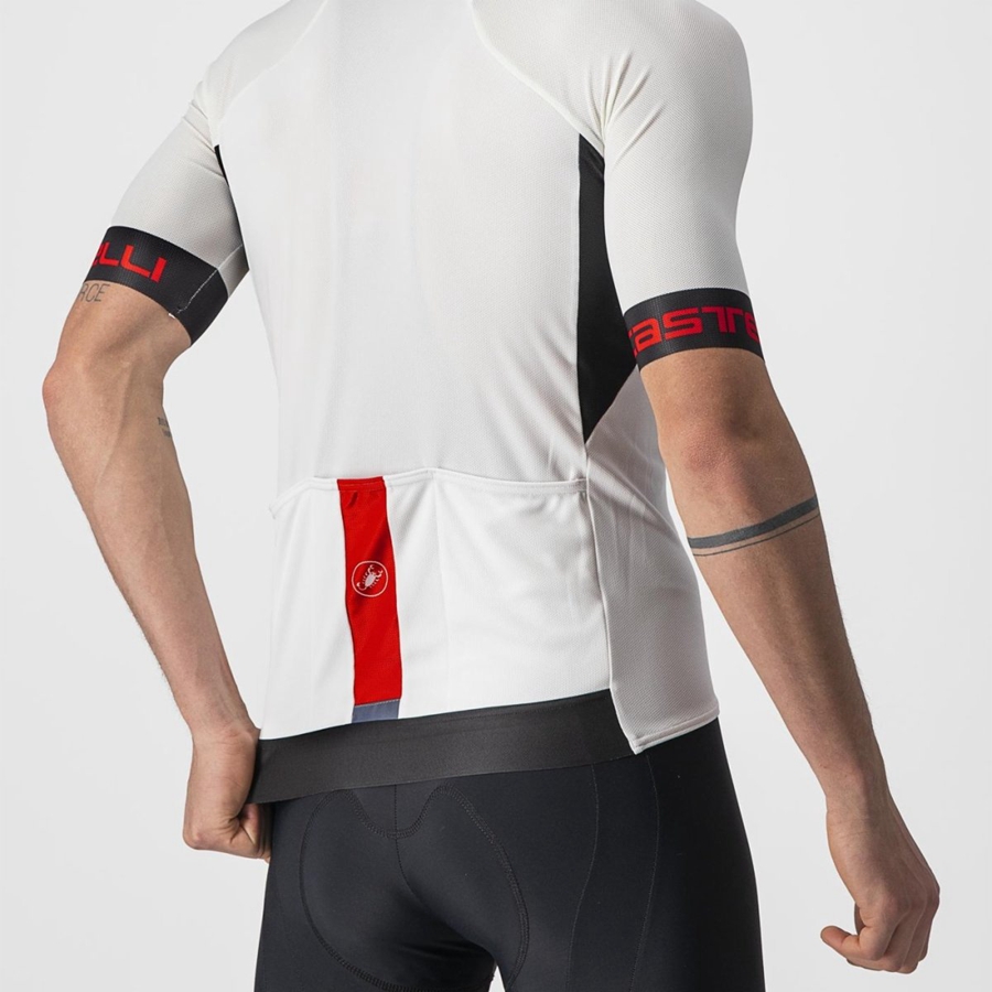 White / Black / Red Men Castelli ENTRATA VI Jersey | 235984UBT