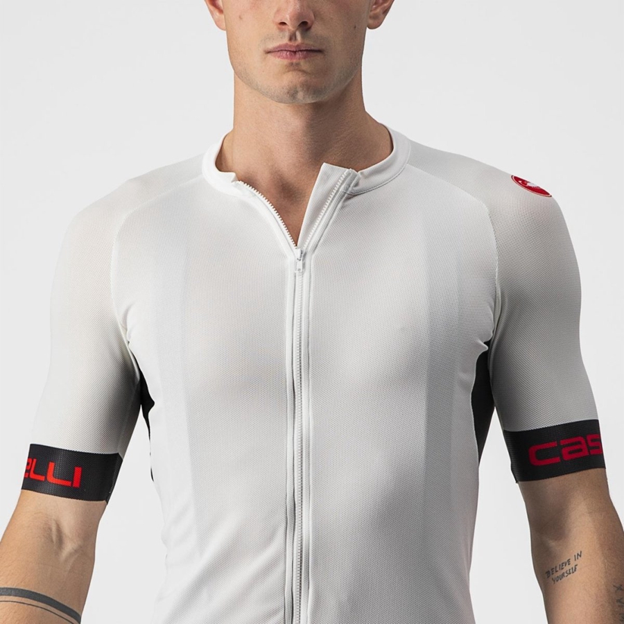 White / Black / Red Men Castelli ENTRATA VI Jersey | 235984UBT