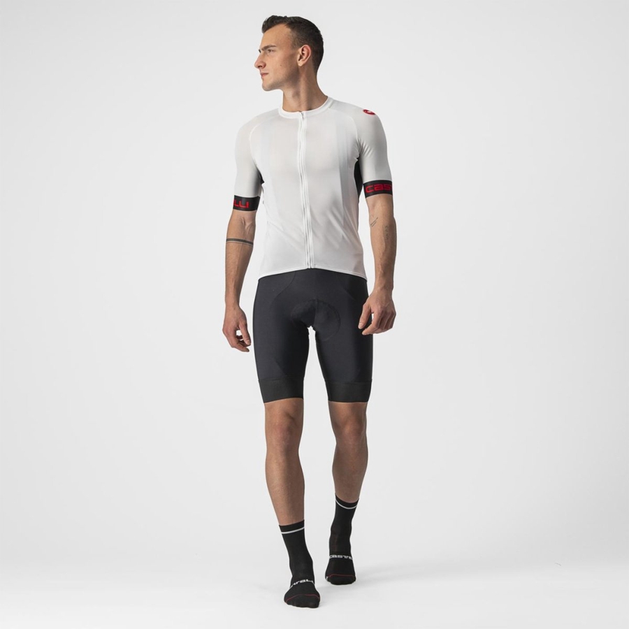 White / Black / Red Men Castelli ENTRATA VI Jersey | 235984UBT