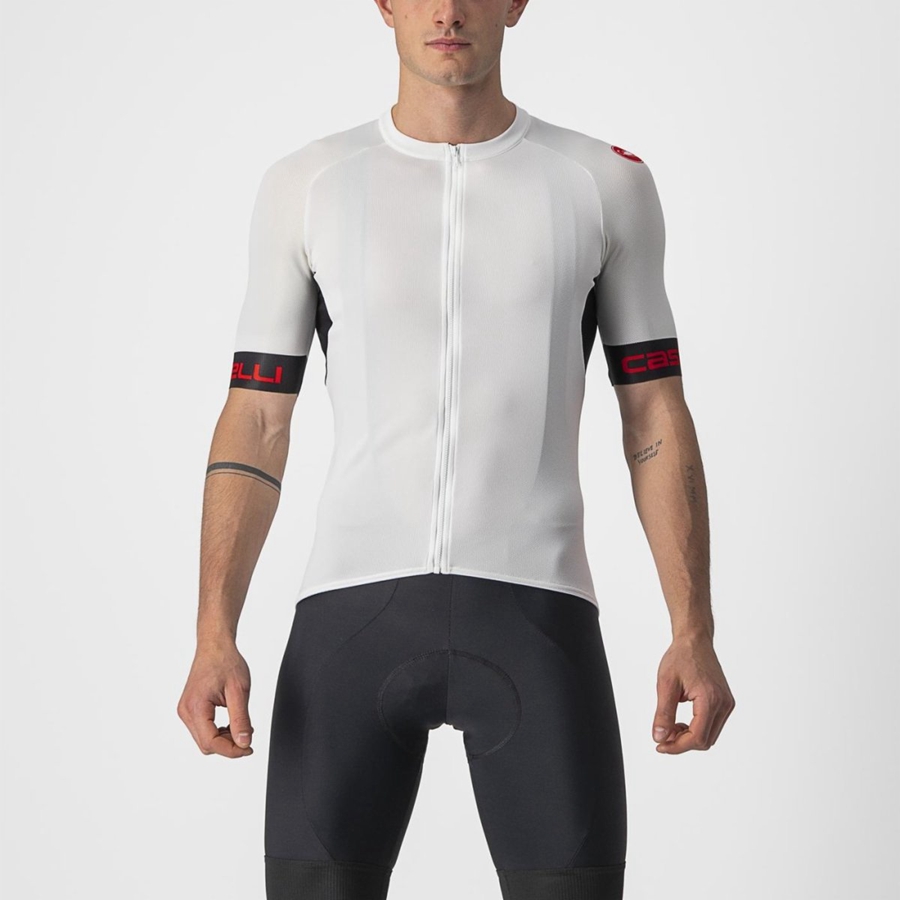 White / Black / Red Men Castelli ENTRATA VI Jersey | 235984UBT