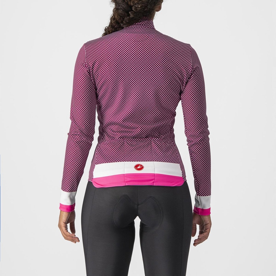 White / Pink Women Castelli VOLARE LS Jersey | 381945ALN