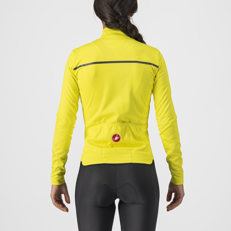 Yellow / Dark Grey Women Castelli SINERGIA 2 FZ Jersey | 492170BDK