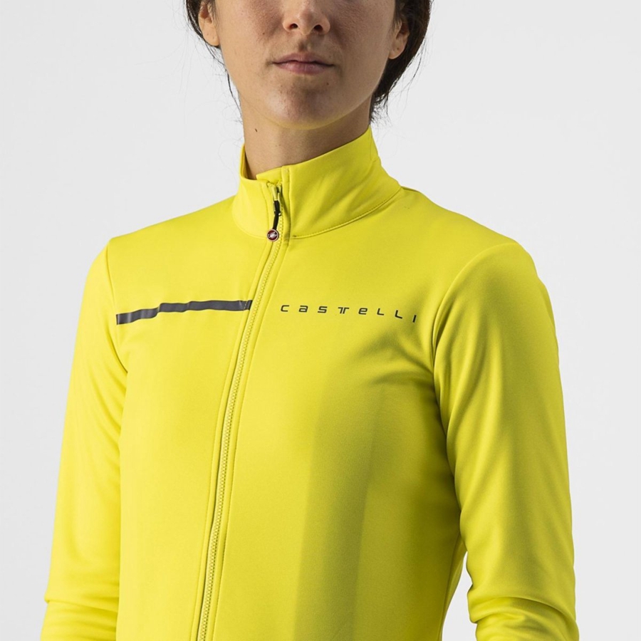 Yellow / Dark Grey Women Castelli SINERGIA 2 FZ Jersey | 492170BDK