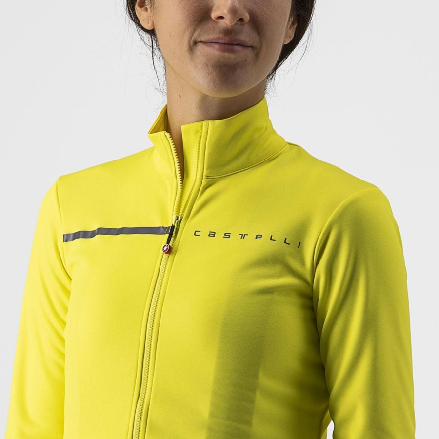 Yellow / Dark Grey Women Castelli SINERGIA 2 FZ Jersey | 492170BDK